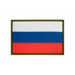 Нашивка PVC/ПВХ с велкро Флаг России 5х7,5 см Оливковый кант